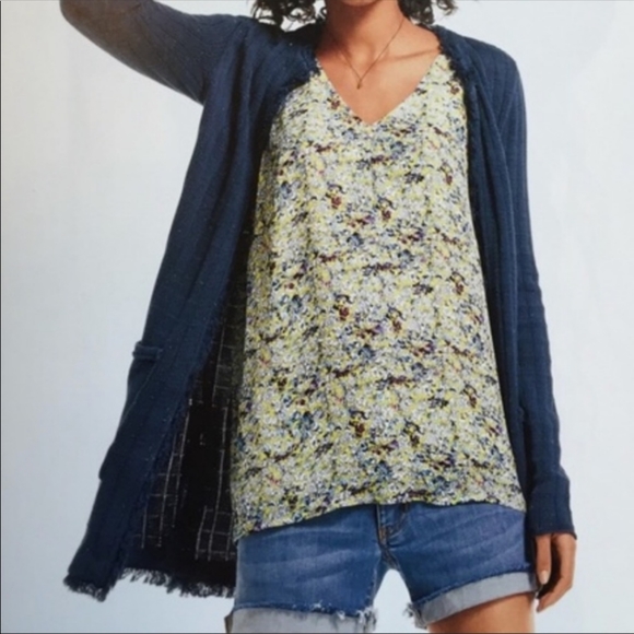 CAbi 181 Blue Dutchess Cardigan Raw Hem Small - Picture 2 of 7